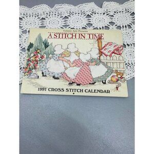 Leisure Arts A STITCH IN TIME 1991 Cross Stitch Calendar Vintage by Carol Emmer
